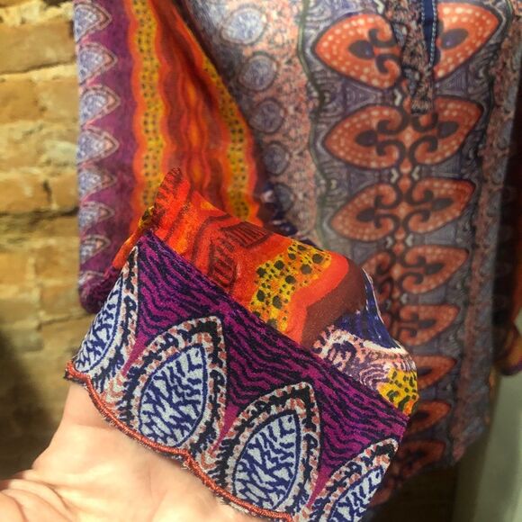 KAS Designs sheer Boho hippie top Women’s Small Multicolor - Picture 5 of 7